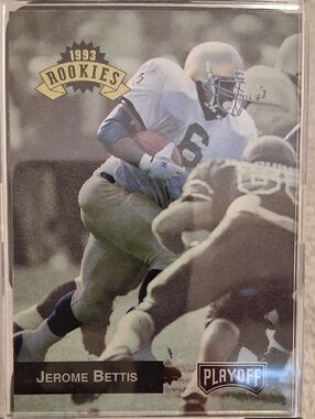1993 Playoff Rookies Jerome Bettis Football Card - Gold & White